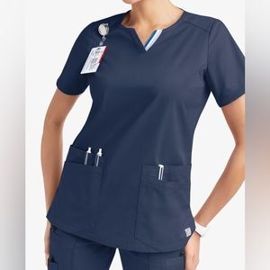 Lot of 3 BUTTERSOFT stretch scrub top Med